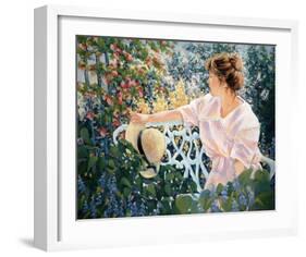 The Bougainvillea Lady-Nicole Gélinas-Framed Art Print