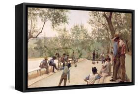 The Boules Players, 1882-Ruggero Focardi-Framed Stretched Canvas