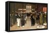 The Boulevard at Night, in Front of the Variety Theatre, circa 1883-Jean Béraud-Framed Stretched Canvas