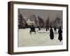 The Boulevard De Clichy under Snow-Norbert Goeneutte-Framed Giclee Print