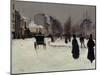 The Boulevard De Clichy under Snow-Norbert Goeneutte-Mounted Giclee Print
