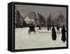 The Boulevard De Clichy under Snow-Norbert Goeneutte-Framed Stretched Canvas