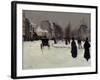 The Boulevard De Clichy under Snow-Norbert Goeneutte-Framed Giclee Print