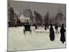 The Boulevard De Clichy under Snow-Norbert Goeneutte-Mounted Giclee Print