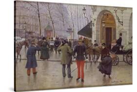 The Boulevard des Capucines and the Vaudeville Theatre, 1889-Jean Béraud-Stretched Canvas