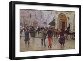 The Boulevard des Capucines and the Vaudeville Theatre, 1889-Jean Béraud-Framed Giclee Print