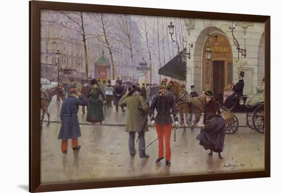 The Boulevard des Capucines and the Vaudeville Theatre, 1889-Jean Béraud-Framed Giclee Print