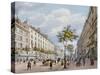 The Boulevard Des Italiens, C.1840-Felix Benoist-Stretched Canvas