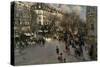 The Boulevard des Italiens, circa 1900-Jean Francois Raffaelli-Stretched Canvas