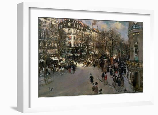 The Boulevard des Italiens, circa 1900-Jean Francois Raffaelli-Framed Giclee Print