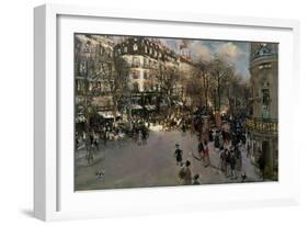 The Boulevard des Italiens, circa 1900-Jean Francois Raffaelli-Framed Giclee Print