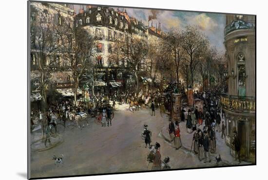 The Boulevard des Italiens, circa 1900-Jean Francois Raffaelli-Mounted Giclee Print