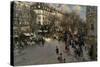 The Boulevard des Italiens, circa 1900-Jean Francois Raffaelli-Stretched Canvas