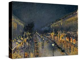 The Boulevard Montmartre at Night, 1897-Camille Pissarro-Stretched Canvas