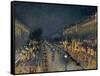 The Boulevard Montmartre at Night, 1897-Camille Pissarro-Framed Stretched Canvas