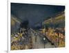 The Boulevard Montmartre at Night, 1897-Camille Pissarro-Framed Giclee Print