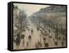 The Boulevard Montmartre on a Winter Morning-Camille Pissarro-Framed Stretched Canvas