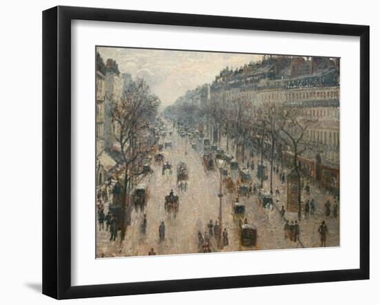 The Boulevard Montmartre on a Winter Morning-Camille Pissarro-Framed Premium Photographic Print