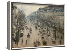 The Boulevard Montmartre on a Winter Morning-Camille Pissarro-Framed Photographic Print