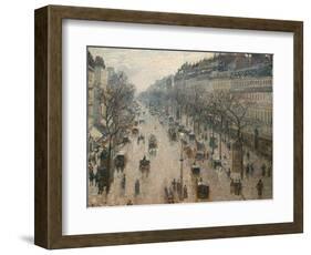 The Boulevard Montmartre on a Winter Morning-Camille Pissarro-Framed Photographic Print