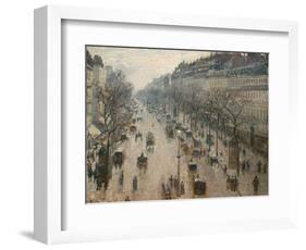 The Boulevard Montmartre on a Winter Morning-Camille Pissarro-Framed Photographic Print