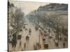 The Boulevard Montmartre on a Winter Morning-Camille Pissarro-Stretched Canvas
