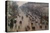 The Boulevard Montmartre on a Winter Morning-Camille Pissarro-Stretched Canvas