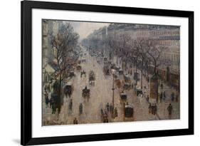 The Boulevard Montmartre on a Winter Morning-Camille Pissarro-Framed Art Print