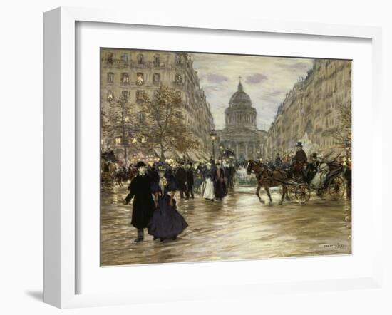 The Boulevard Saint-Michel, Paris, after 1890-Jean François Raffaelli-Framed Giclee Print