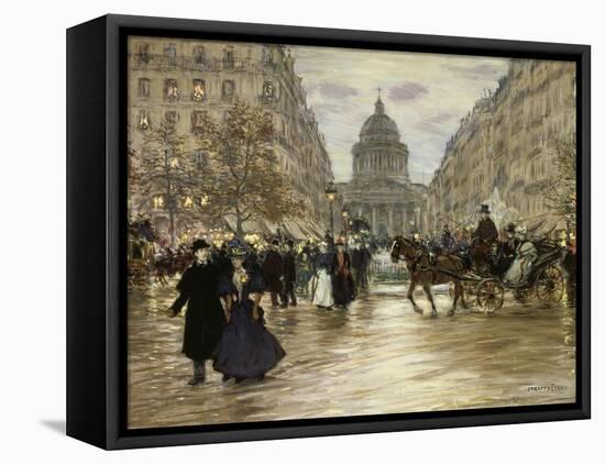 The Boulevard Saint-Michel, Paris, after 1890-Jean François Raffaelli-Framed Stretched Canvas