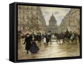 The Boulevard Saint-Michel, Paris, after 1890-Jean François Raffaelli-Framed Stretched Canvas