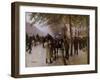 The Boulevards, Evening in Front of the Cafe Napolitain, Late 19th Century-Jean Béraud-Framed Giclee Print