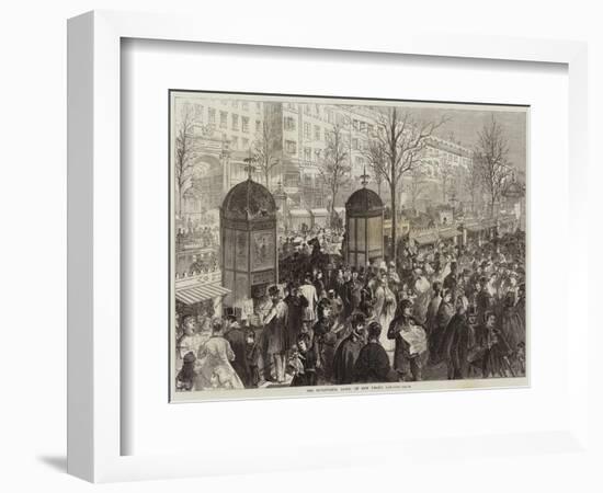 The Boulevards, Paris, on New Year's Day-Jules Pelcoq-Framed Giclee Print