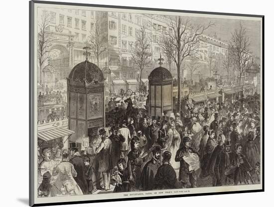 The Boulevards, Paris, on New Year's Day-Jules Pelcoq-Mounted Giclee Print