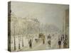 The Boulevards under Snow-Camille Pissarro-Stretched Canvas