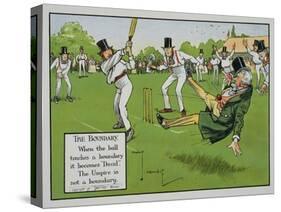 The Boundary, Illustration from Laws of Cricket, Published 1910-Charles Crombie-Stretched Canvas