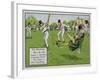 The Boundary, Illustration from Laws of Cricket, Published 1910-Charles Crombie-Framed Giclee Print