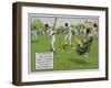 The Boundary, Illustration from Laws of Cricket, Published 1910-Charles Crombie-Framed Giclee Print