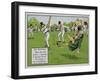 The Boundary, Illustration from Laws of Cricket, Published 1910-Charles Crombie-Framed Giclee Print