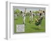 The Boundary, Illustration from Laws of Cricket, Published 1910-Charles Crombie-Framed Giclee Print