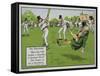 The Boundary, Illustration from Laws of Cricket, Published 1910-Charles Crombie-Framed Stretched Canvas