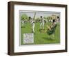 The Boundary, Illustration from Laws of Cricket, Published 1910-Charles Crombie-Framed Giclee Print