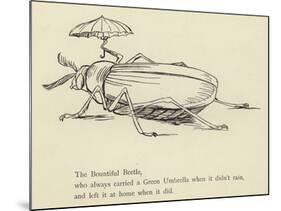 The Bountiful Beetle-Edward Lear-Mounted Giclee Print