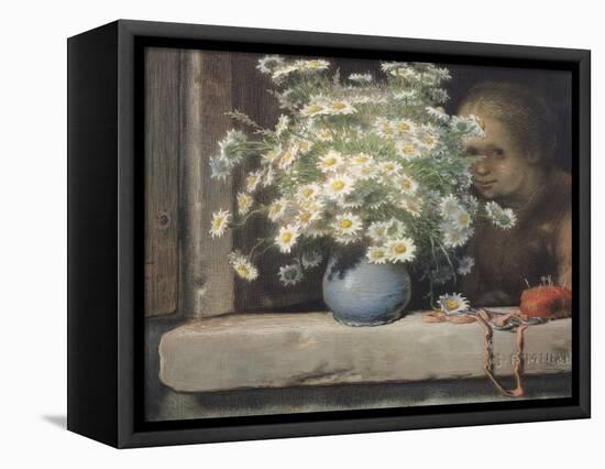 The Bouquet of Margueritas-Jean-François Millet-Framed Stretched Canvas