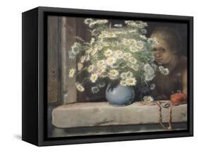 The Bouquet of Margueritas-Jean-François Millet-Framed Stretched Canvas