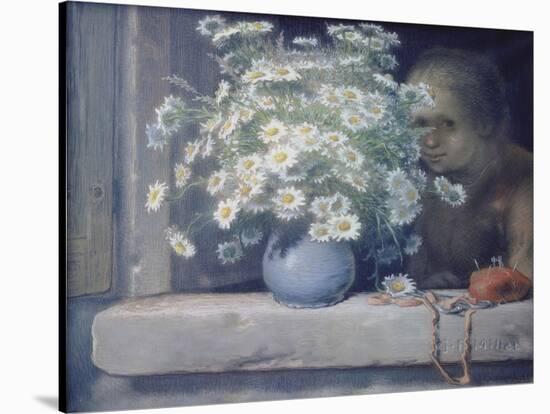 The Bouquet of Margueritas-Jean-François Millet-Stretched Canvas