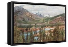 The Bow River at Banff-Harold Copping-Framed Stretched Canvas