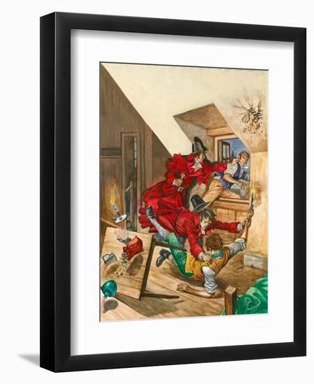 The Bow Street Runners Apprehend Two Robbers as They Divide their Spoils in a Garret-Peter Jackson-Framed Premium Giclee Print