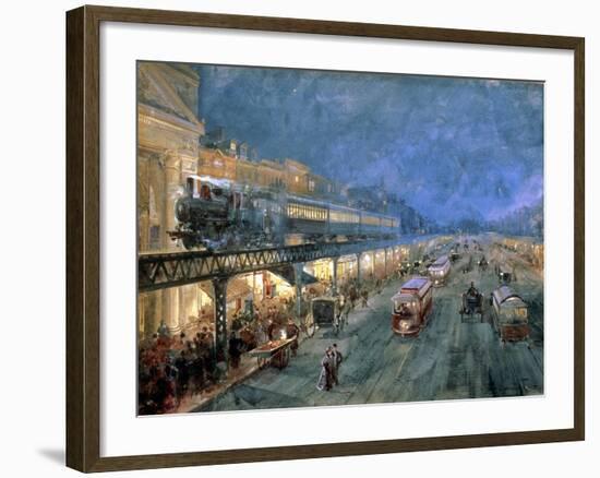 The Bowery at Night, 1895-William Louis Junior Sonntag-Framed Giclee Print