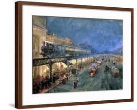 The Bowery at Night, 1895-William Louis Junior Sonntag-Framed Giclee Print